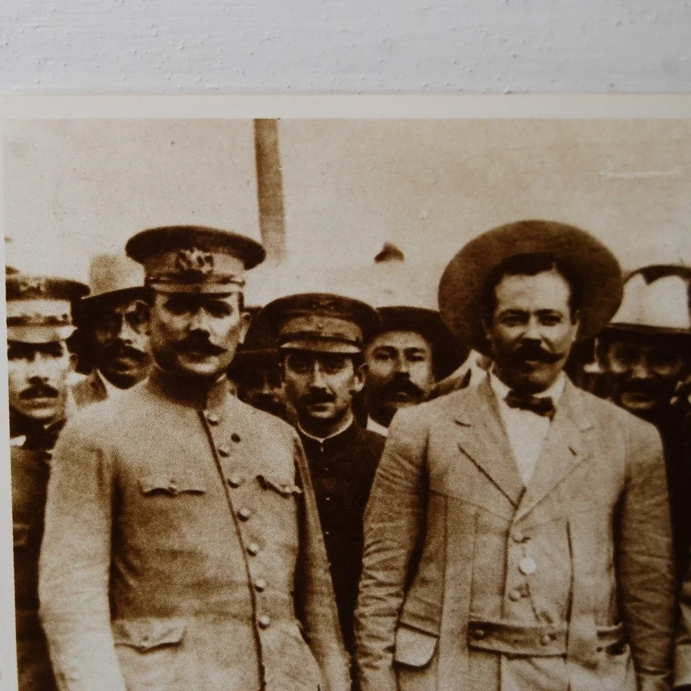 Pancho Villa postcard Agustin Casasola 1914 image of Obregon,‎ Villa & Pershing